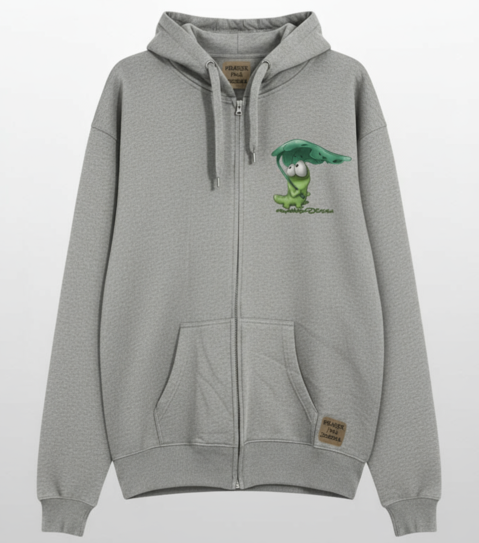 Unisex Hoodie Jacke – grau meliert | personalisierter Druck