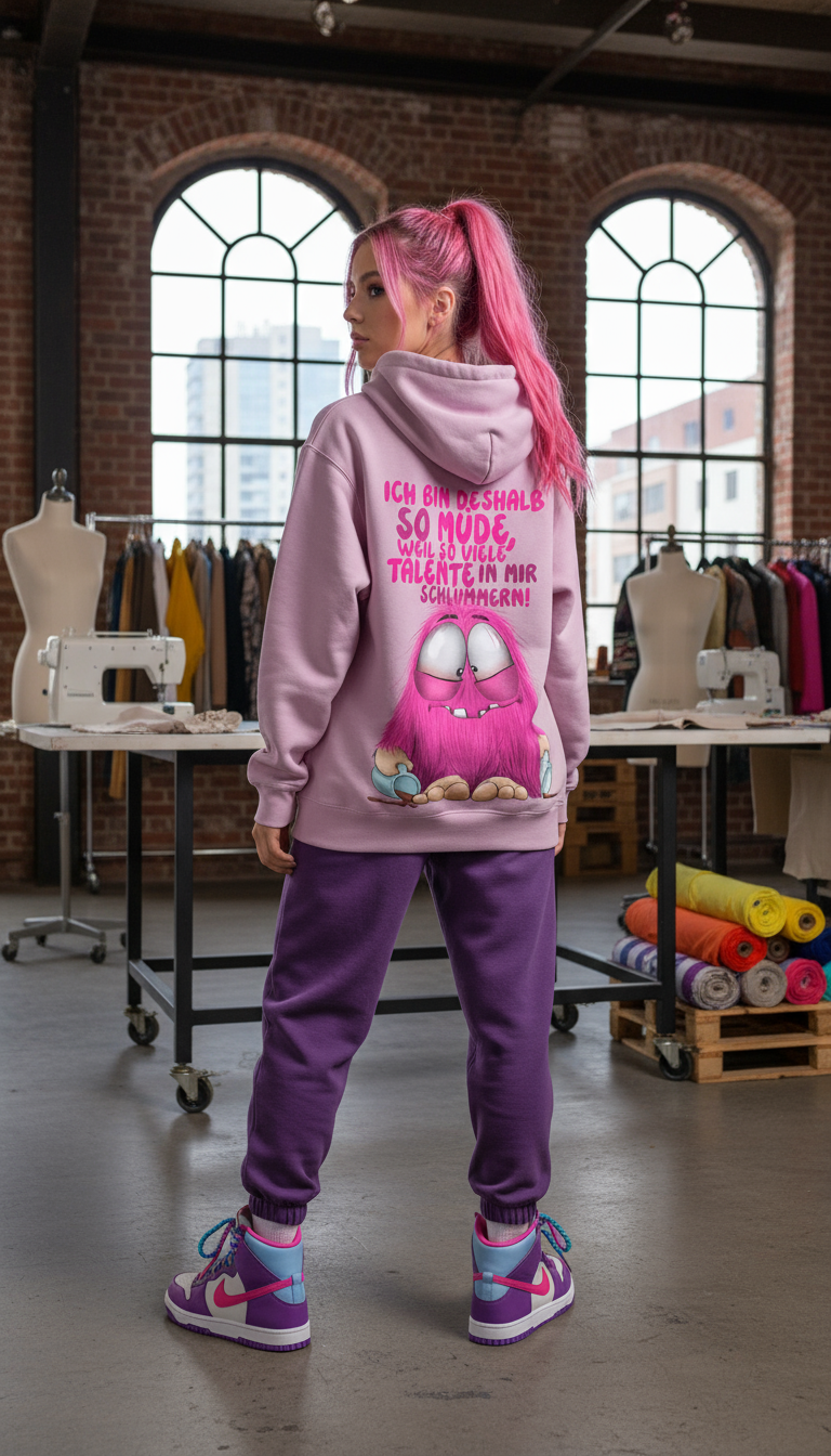 Unisex Hoodie XXL Druck Kruegerhausdesign Monster Gr. S,M, L, XL, XXL, 3XL, Ich bin deshalb so müde, weil so viele Talente in mir schlummern!