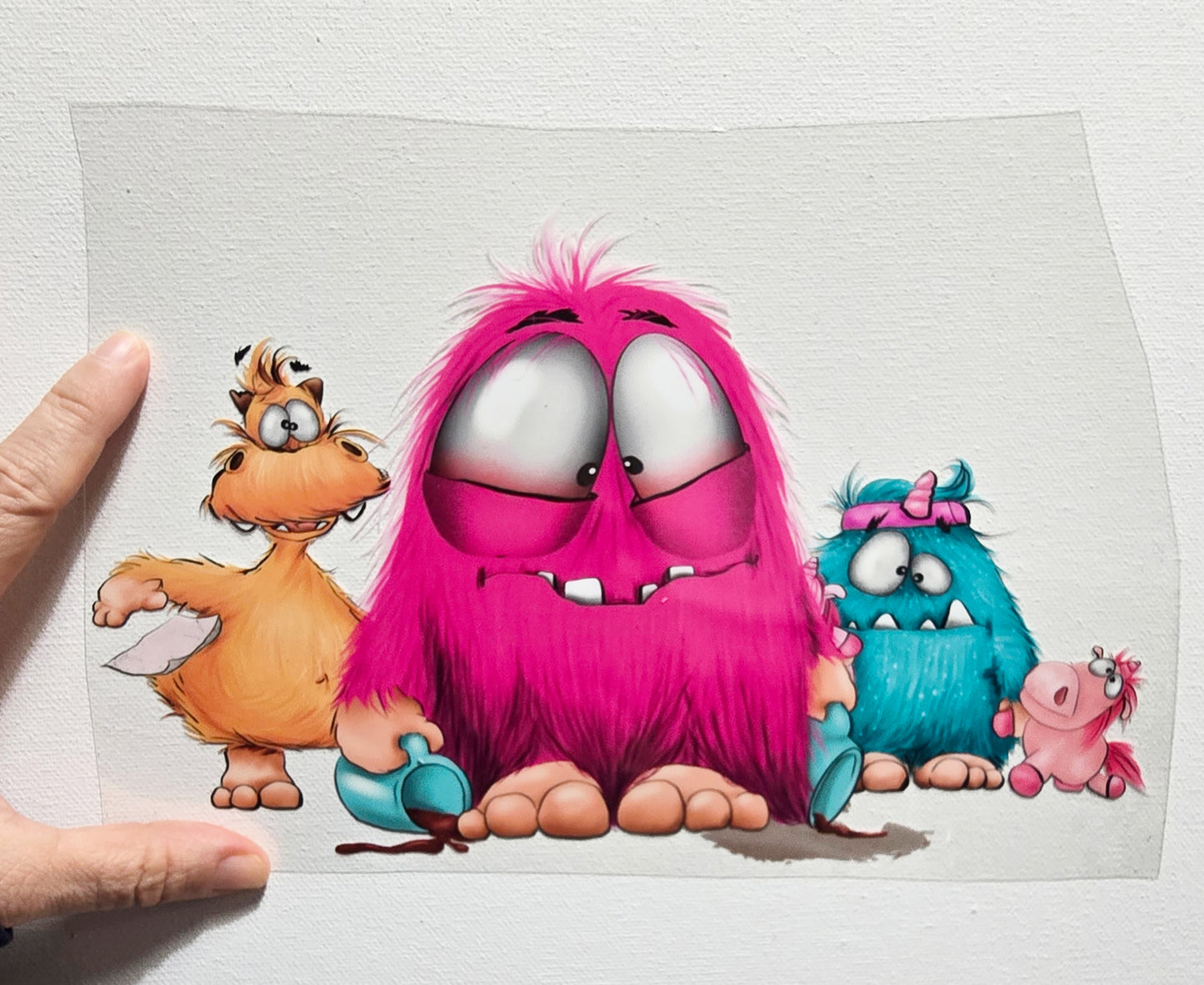 XXL Rub on, Glassticker, UV Sticker Multimonster