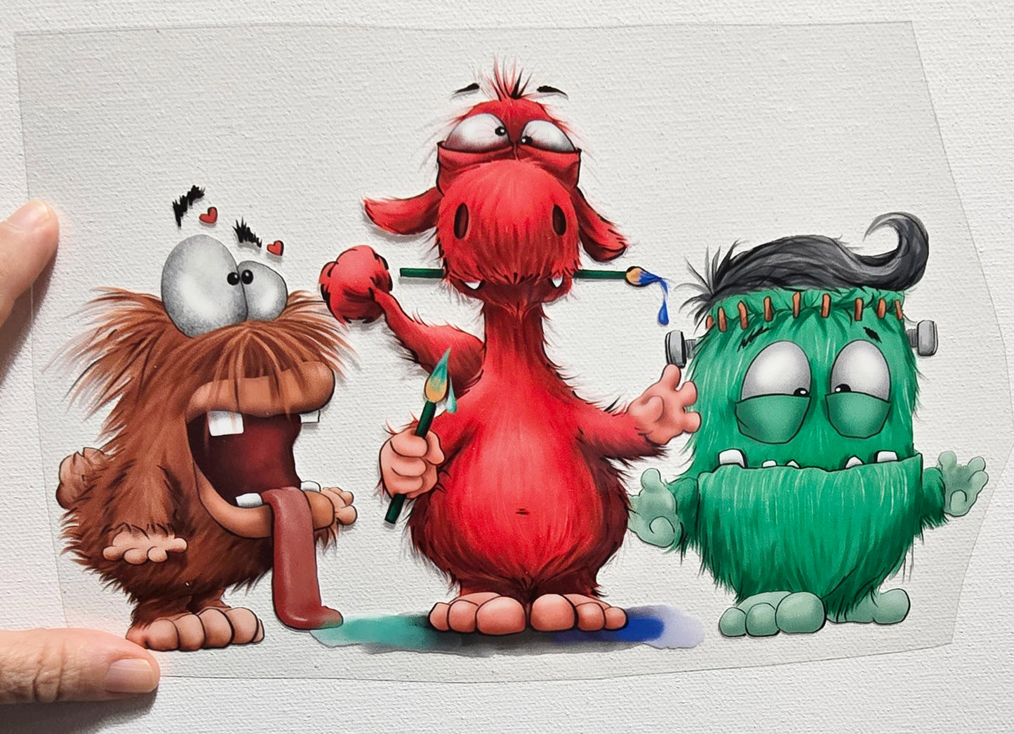 XXL Rub on, Glassticker, UV Sticker Multimonster Design2