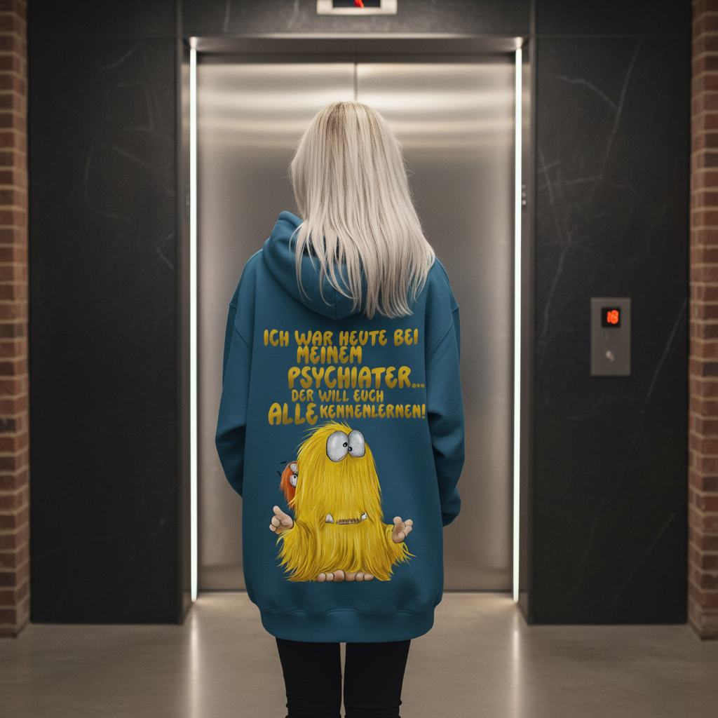 Unisex Hoodie XXL Druck Kruegerhausdesign Monster Gr. S,M, L, XL, XXL, 3XL, Ich war heute bei meinem Psychiater... Der will euch alle kennenlernen!