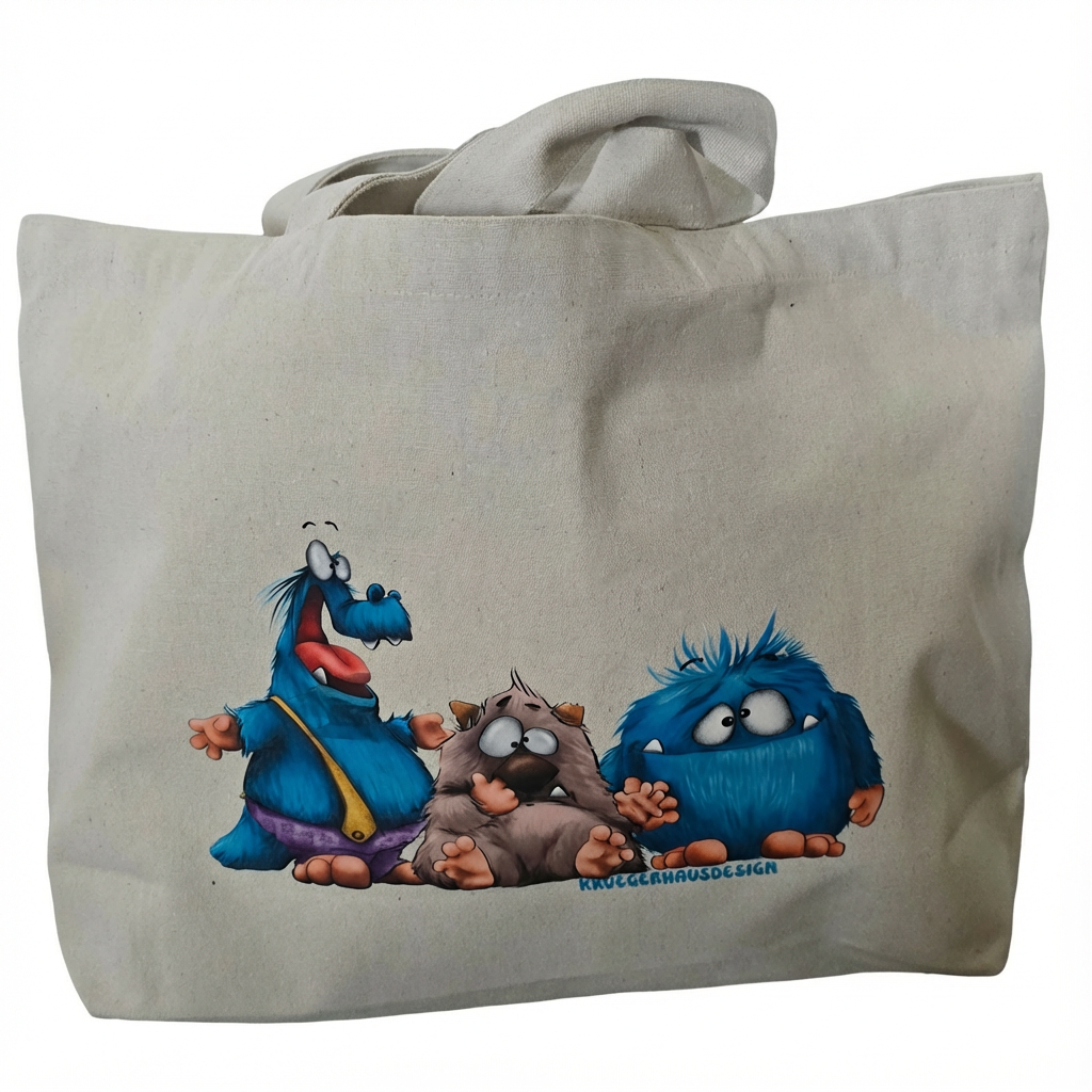 XXL SHOPPER blaue Monster recyctelt