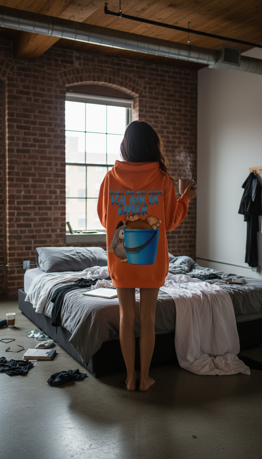 Unisex Hoodie XXL Druck Kruegerhausdesign Monster Gr. S,M, L, XL, XXL, 3XL, Falls ihr mich sucht, ich bin im Eimer!