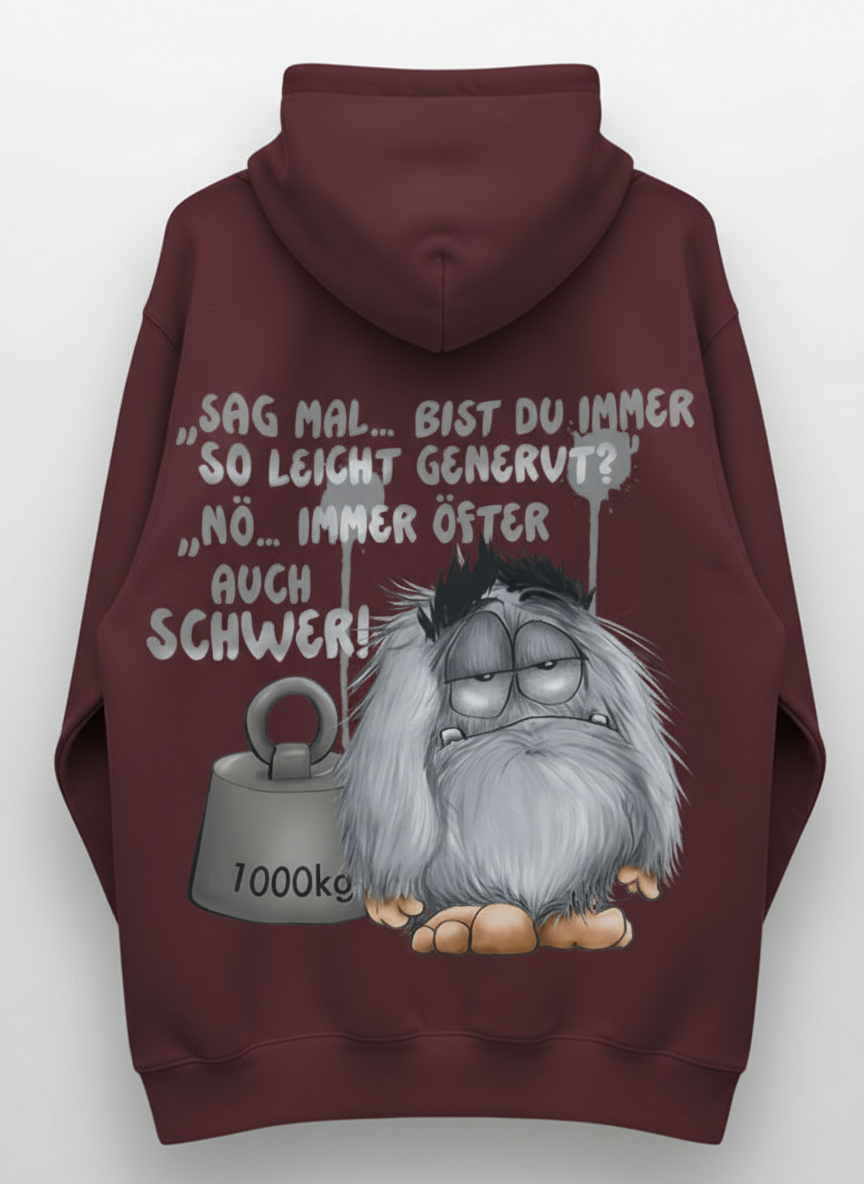 Unisex Hoodie XXL Druck Kruegerhausdesign Monster, Burgund, Motivwahl