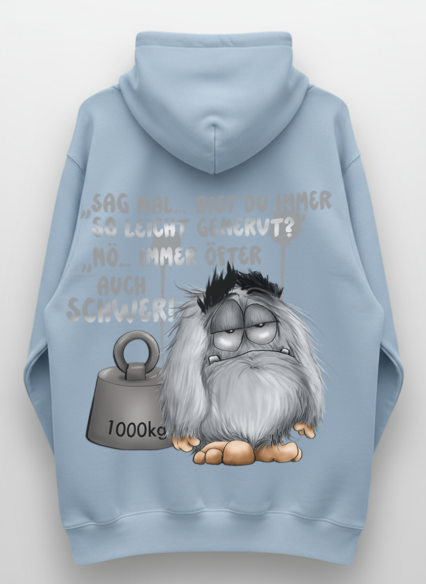 Unisex Hoodie XXL Druck Kruegerhausdesign Monster, hellblau, Motivwahl