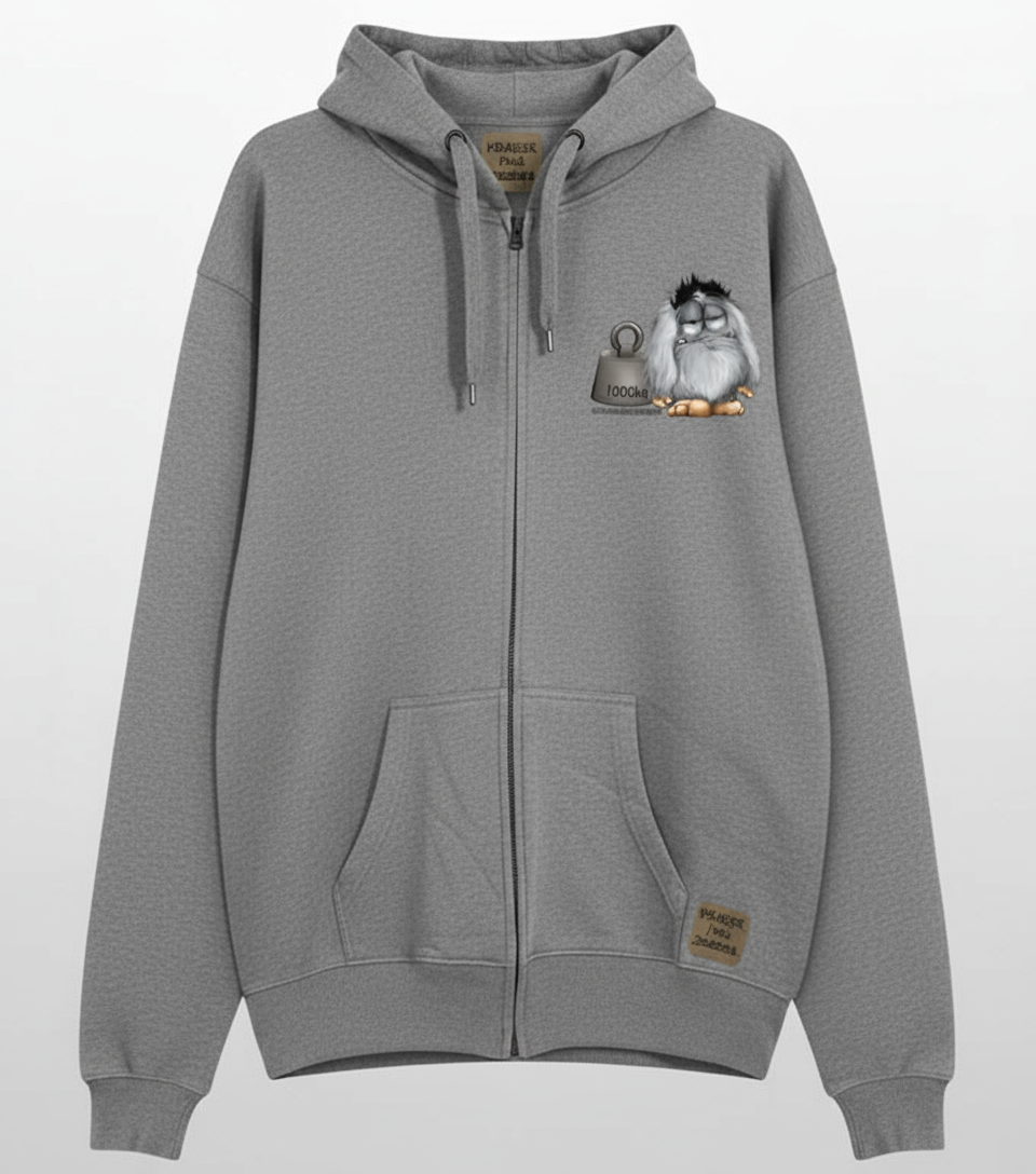 Unisex Hoodie Jacke – grau meliert | personalisierter Druck