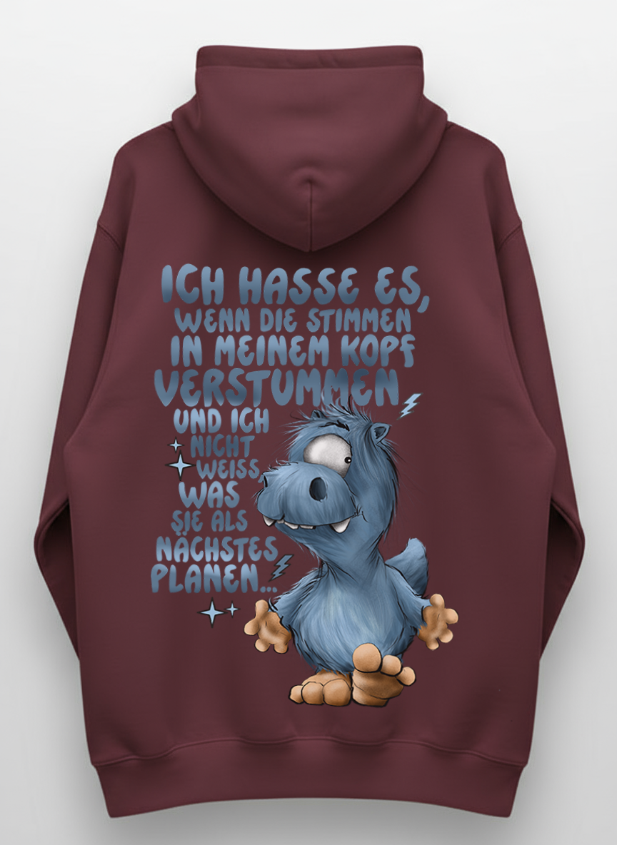 Unisex Hoodie XXL Druck Kruegerhausdesign Monster, Burgund, Motivwahl