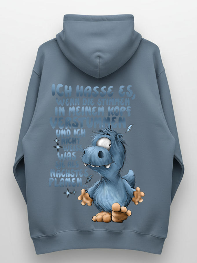 Unisex Hoodie XXL Druck Kruegerhausdesign Monster, denim, jeansblau, Motivwahl