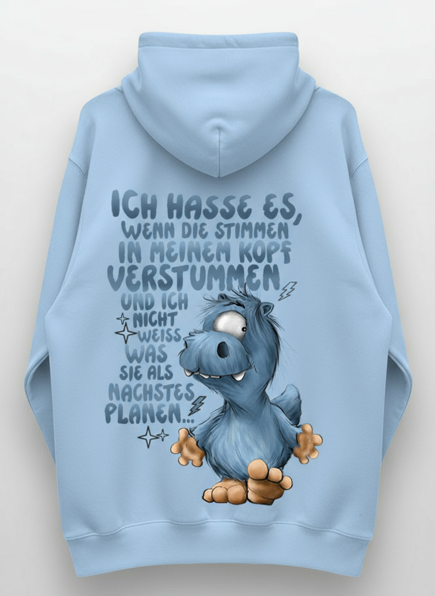 Unisex Hoodie XXL Druck Kruegerhausdesign Monster, hellblau, Motivwahl