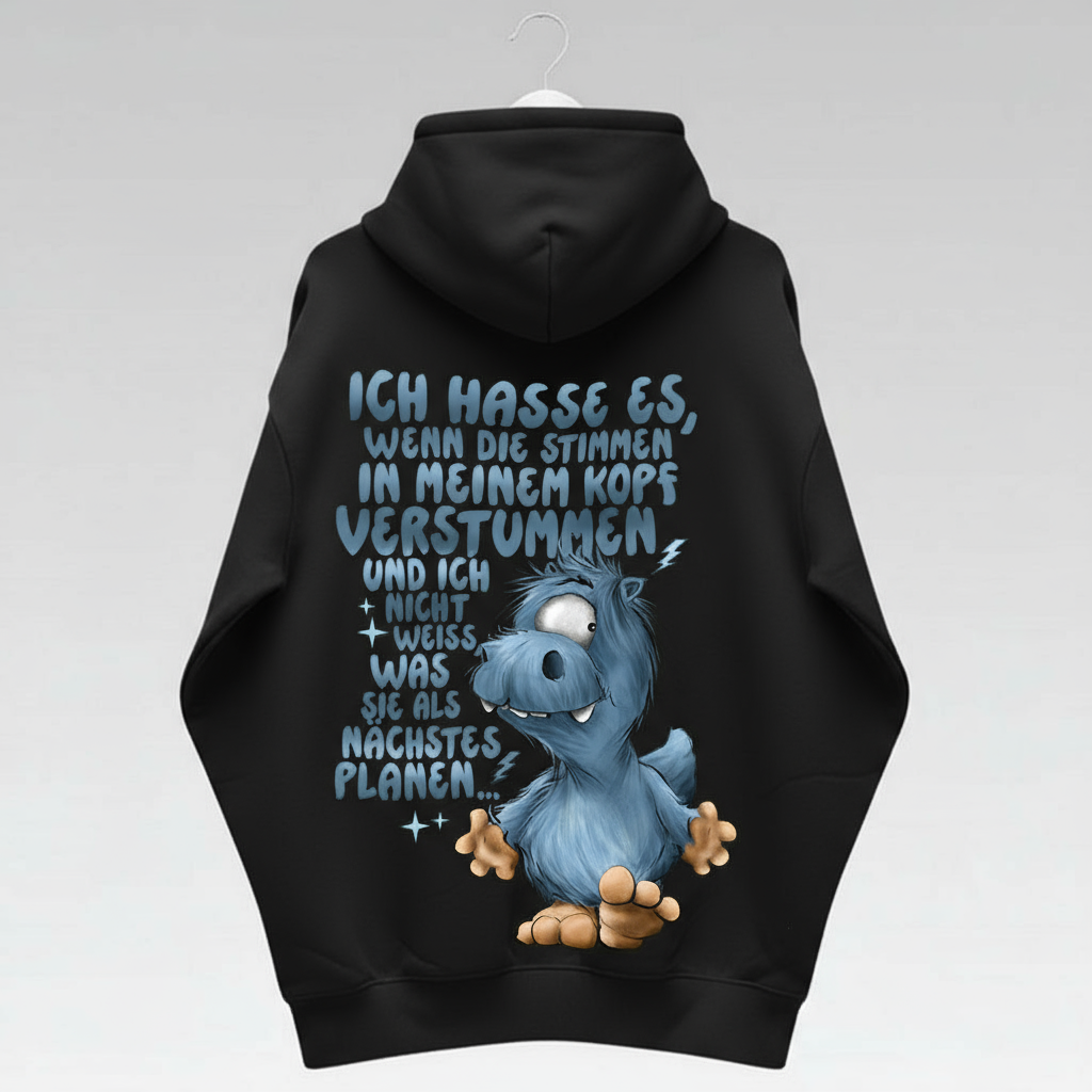 Unisex Hoodie XXL Druck Kruegerhausdesign Monster, Schwarz, Motivwahl