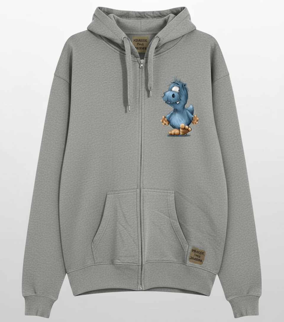 Unisex Hoodie Jacke – grau meliert | personalisierter Druck