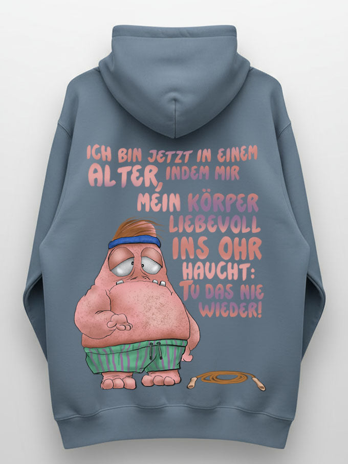 Unisex Hoodie XXL Druck Kruegerhausdesign Monster, denim, jeansblau, Motivwahl