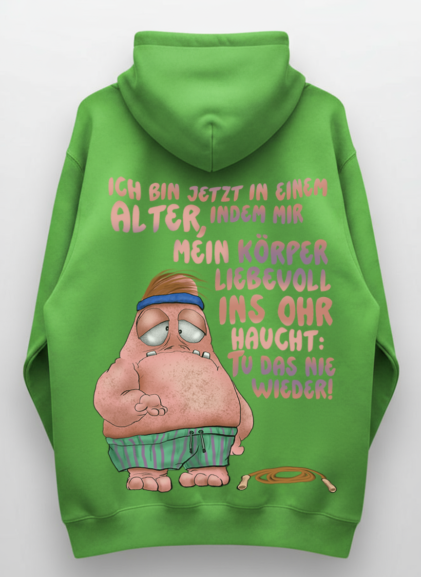 Unisex Hoodie XXL Druck Kruegerhausdesign Monster, lime green, Motivwahl
