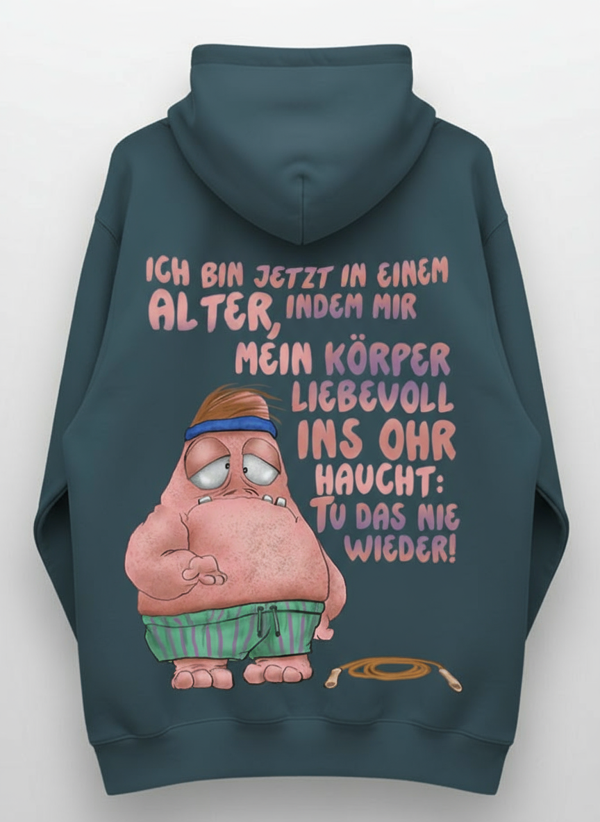 Unisex Hoodie XXL Druck Kruegerhausdesign Monster, petrol, Motivwahl