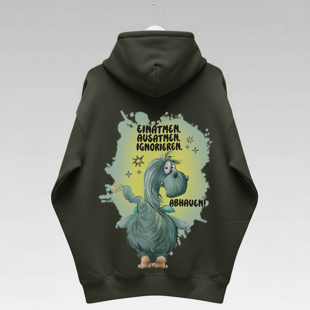 Unisex Hoodie Jacke – Olive grün | personalisierter Druck
