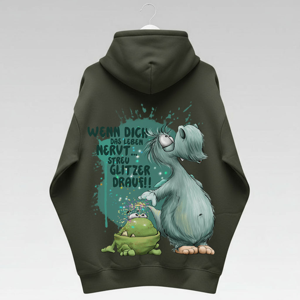Unisex Hoodie Jacke – Olive grün | personalisierter Druck
