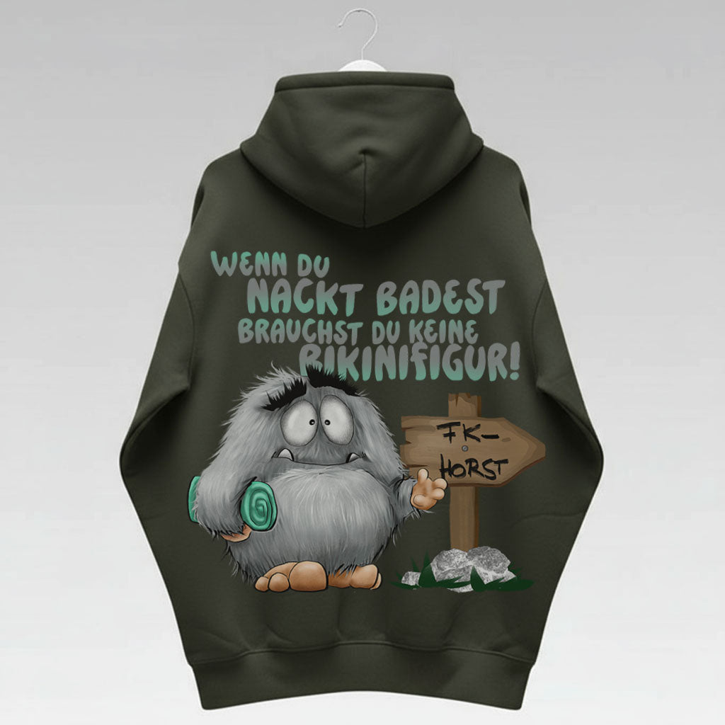 Unisex Hoodie Jacke – Olive grün | personalisierter Druck