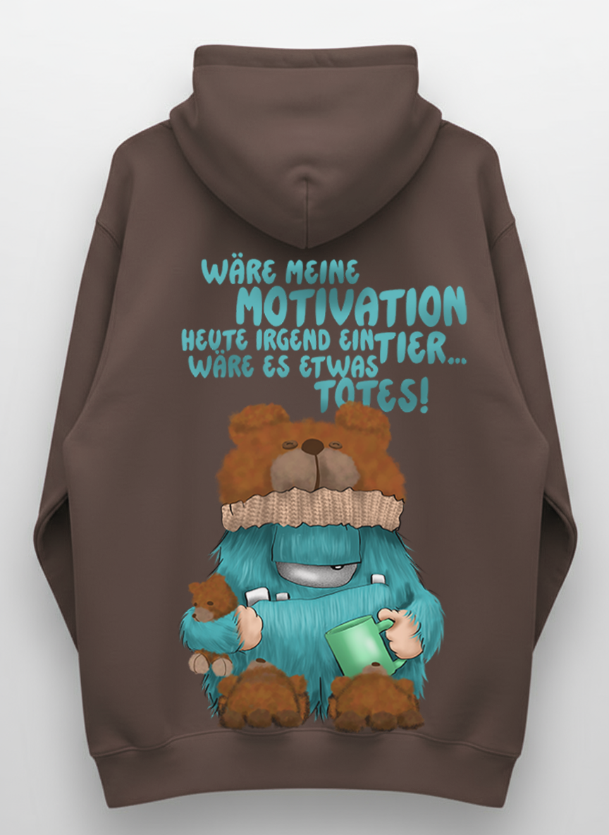 Unisex Hoodie XXL Druck Kruegerhausdesign Monster Gr. XXL Mocha, Motivwahl