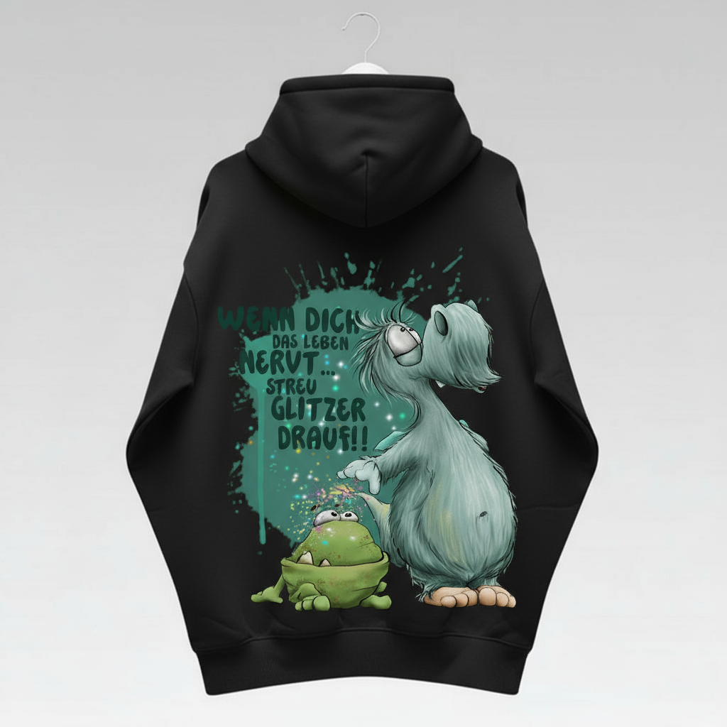 Unisex Hoodie XXL Druck Kruegerhausdesign Monster, Schwarz, Motivwahl