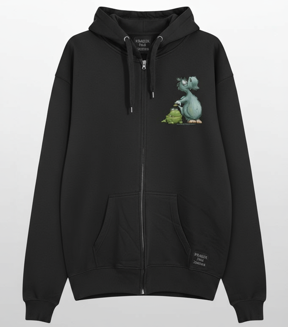 Unisex Hoodie Jacke – Schwarz | personalisierter Druck