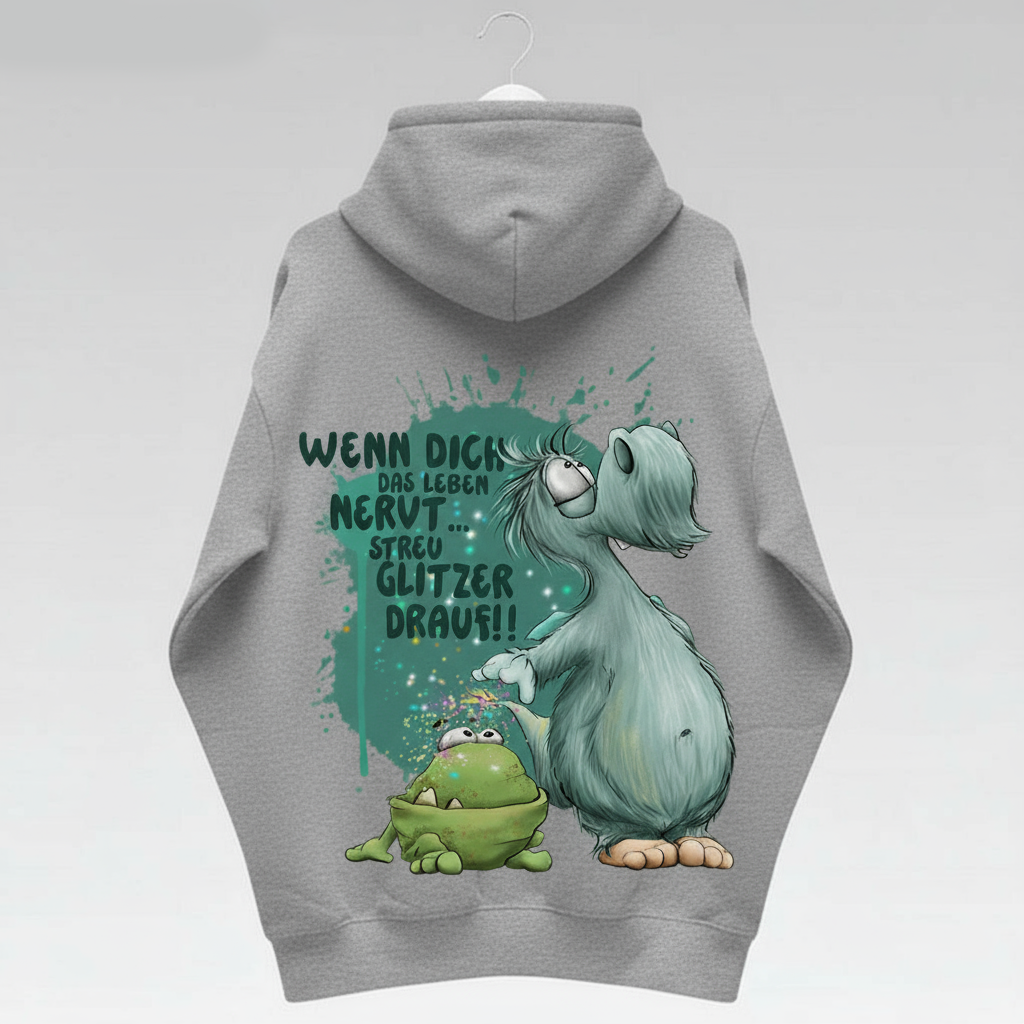 Unisex Hoodie Jacke – grau meliert | personalisierter Druck