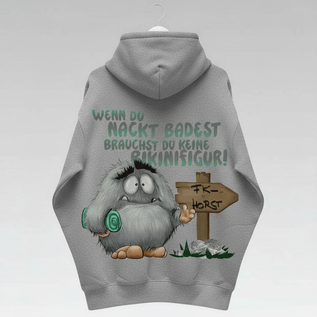 Unisex Hoodie Jacke – grau meliert | personalisierter Druck