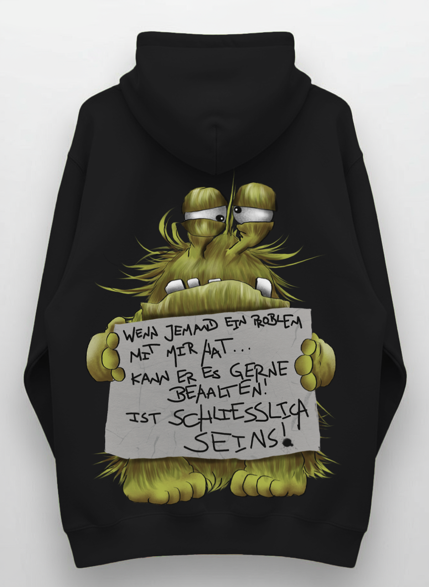 Monster Hoodie Schwarz Gr. XXL | Wunschmotiv | FINAL SALE