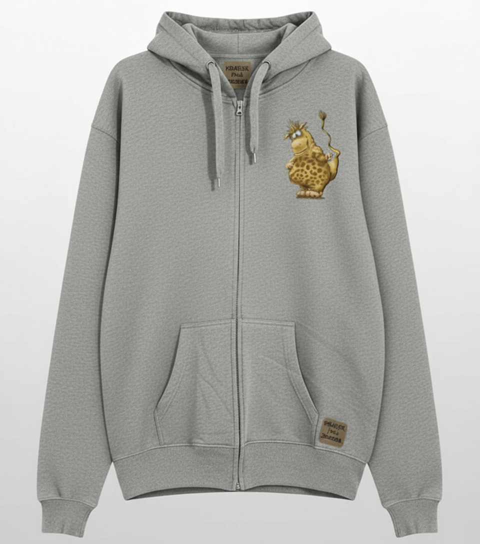 Unisex Hoodie Jacke – grau meliert | personalisierter Druck