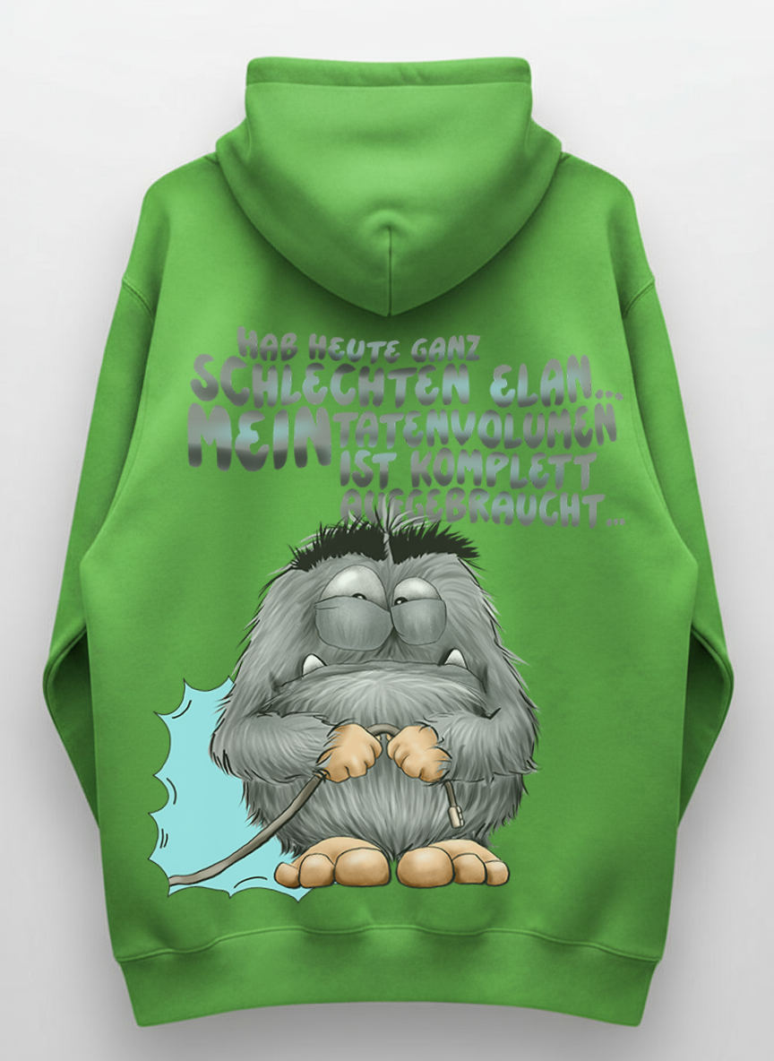 Unisex Hoodie XXL Druck Kruegerhausdesign Monster, lime green, Motivwahl
