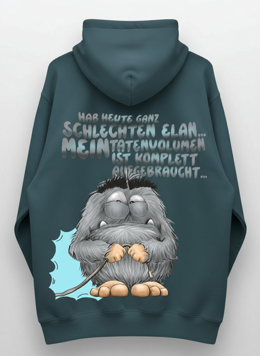 Unisex Hoodie XXL Druck Kruegerhausdesign Monster, petrol, Motivwahl