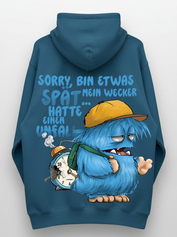 Unisex Hoodie XXL Druck Kruegerhausdesign Monster, petrol, Motivwahl