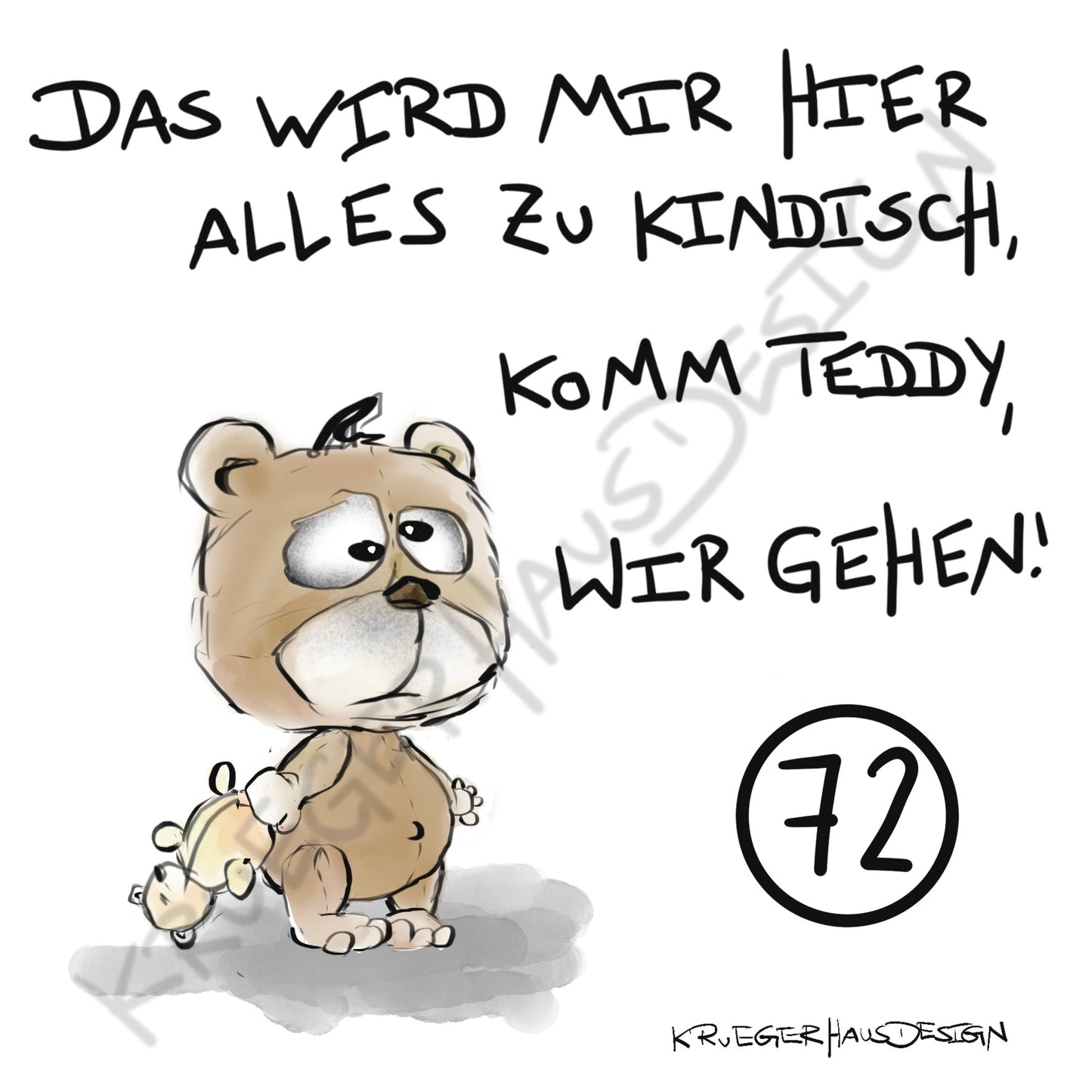 Poster von Kruegerhausdesign mit Monster und Spruch freie Wahl