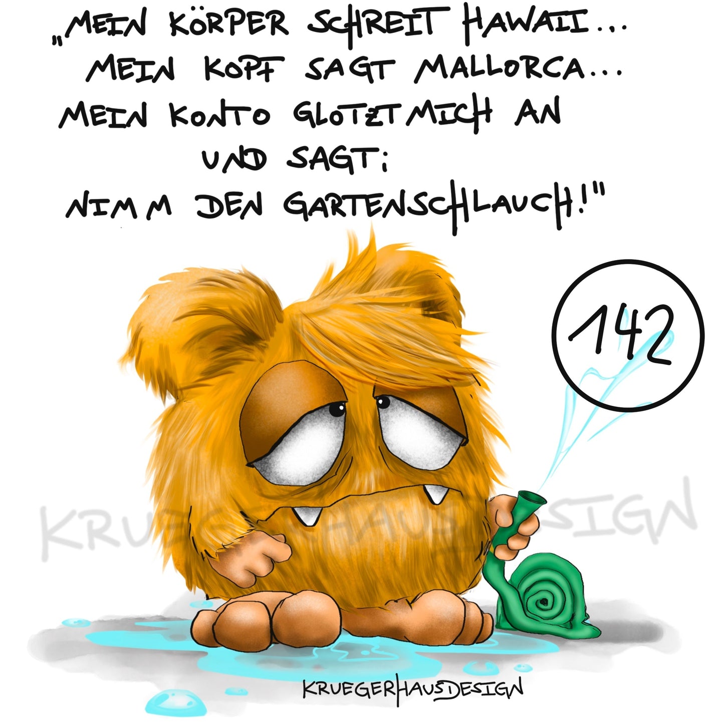 Poster von Kruegerhausdesign mit Monster und Spruch freie Wahl