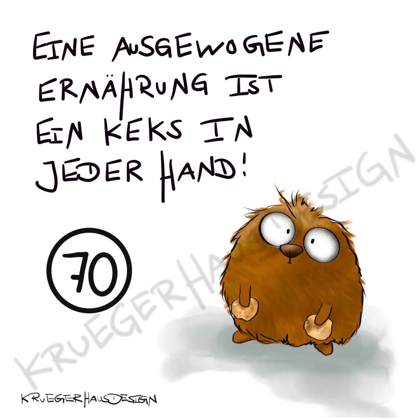 Poster von Kruegerhausdesign mit Monster und Spruch freie Wahl