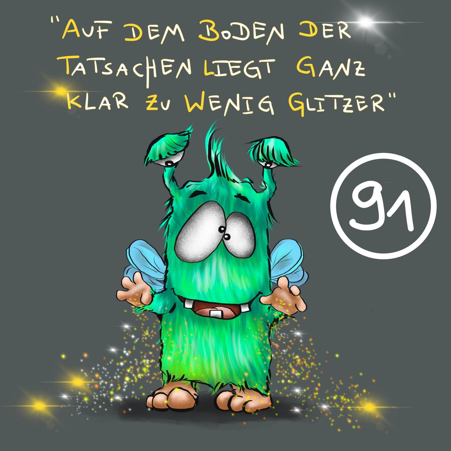 Poster von Kruegerhausdesign mit Monster und Spruch freie Wahl