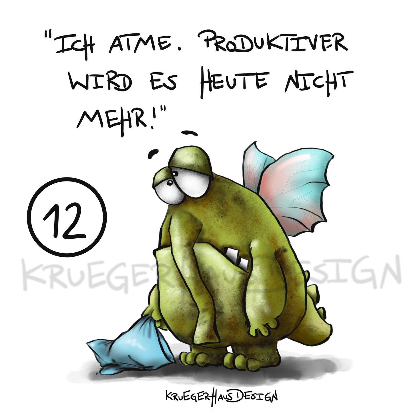 Poster von Kruegerhausdesign mit Monster und Spruch freie Wahl