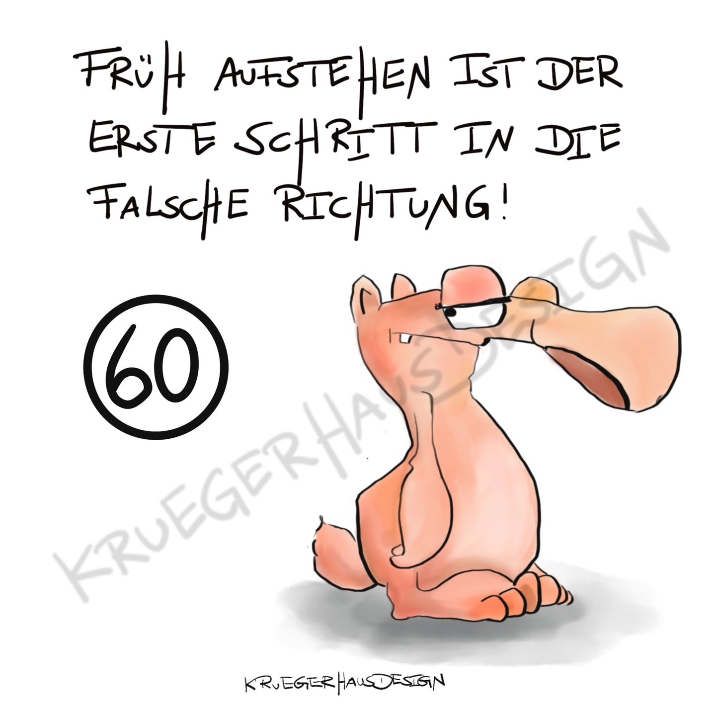 Poster von Kruegerhausdesign mit Monster und Spruch freie Wahl