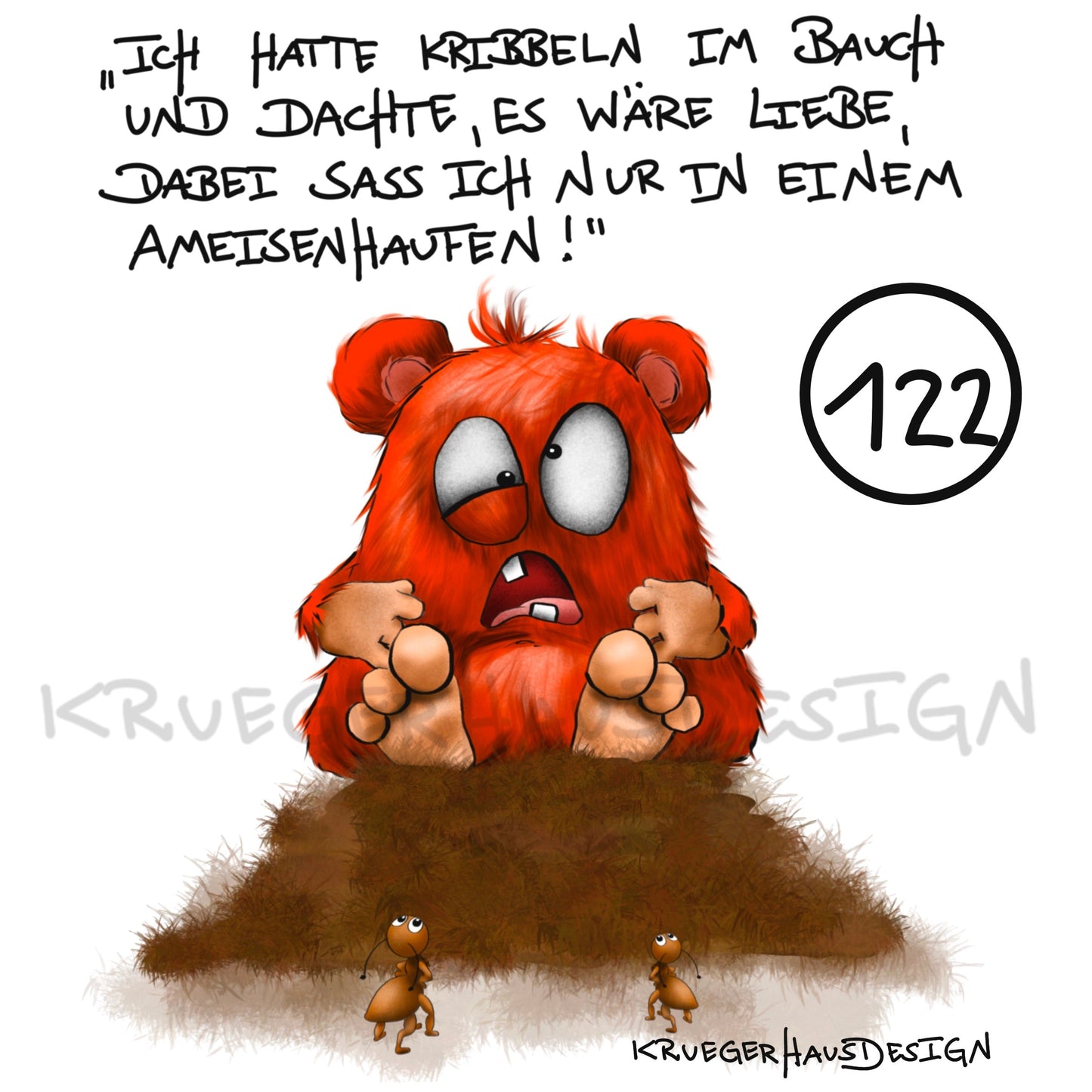 Poster von Kruegerhausdesign mit Monster und Spruch freie Wahl