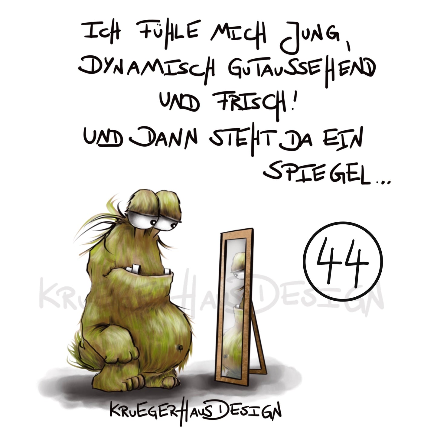 Poster von Kruegerhausdesign mit Monster und Spruch freie Wahl