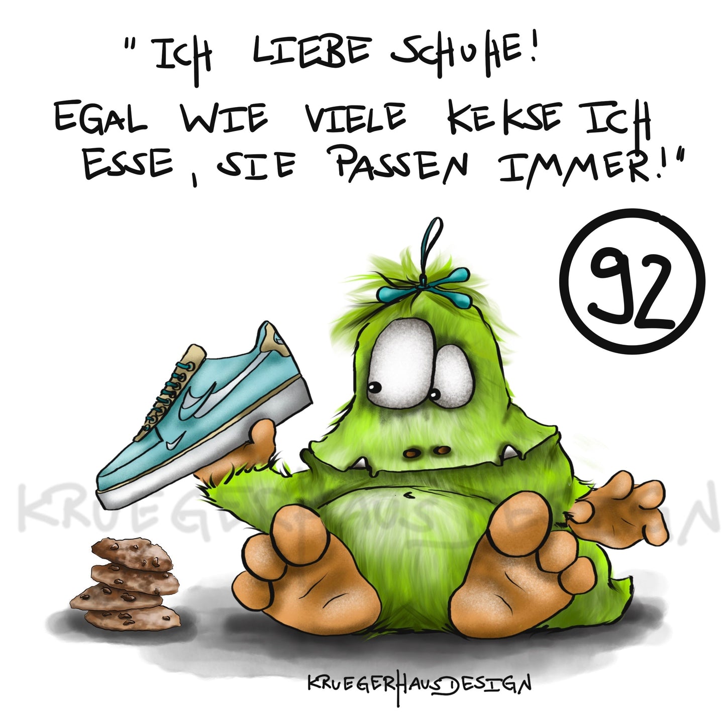 Poster von Kruegerhausdesign mit Monster und Spruch freie Wahl