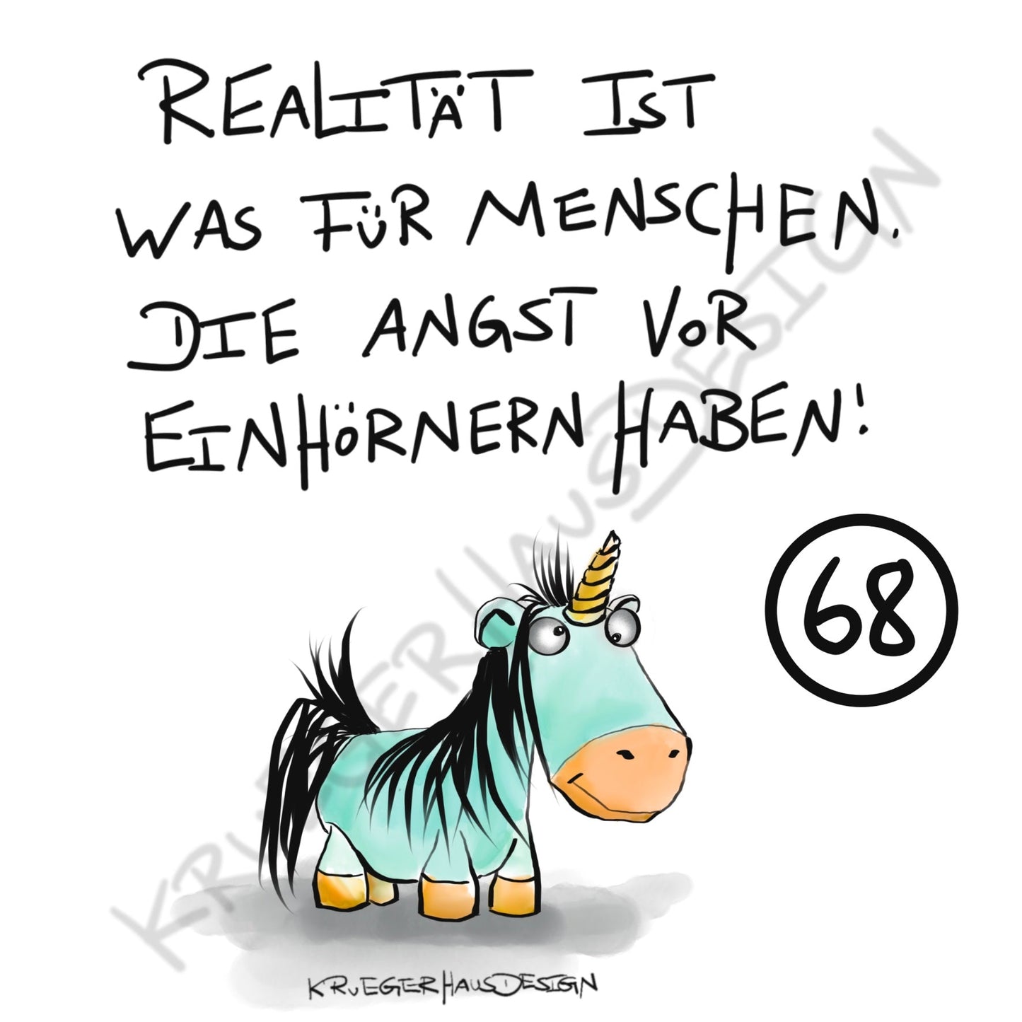 Poster von Kruegerhausdesign mit Monster und Spruch freie Wahl