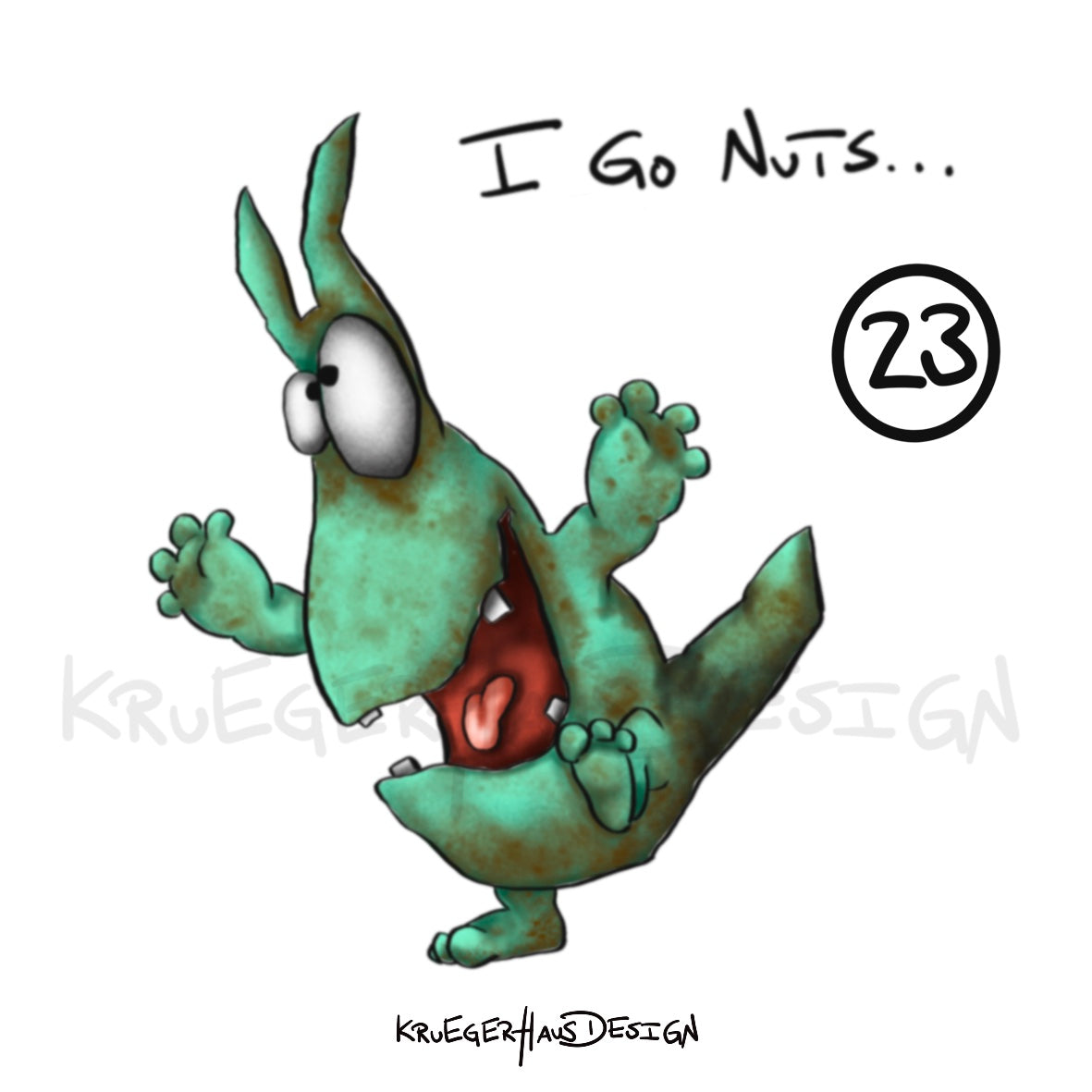 Poster von Kruegerhausdesign mit Monster und Spruch freie Wahl