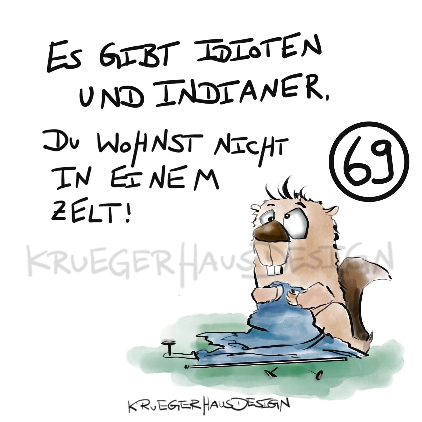 Poster von Kruegerhausdesign mit Monster und Spruch freie Wahl