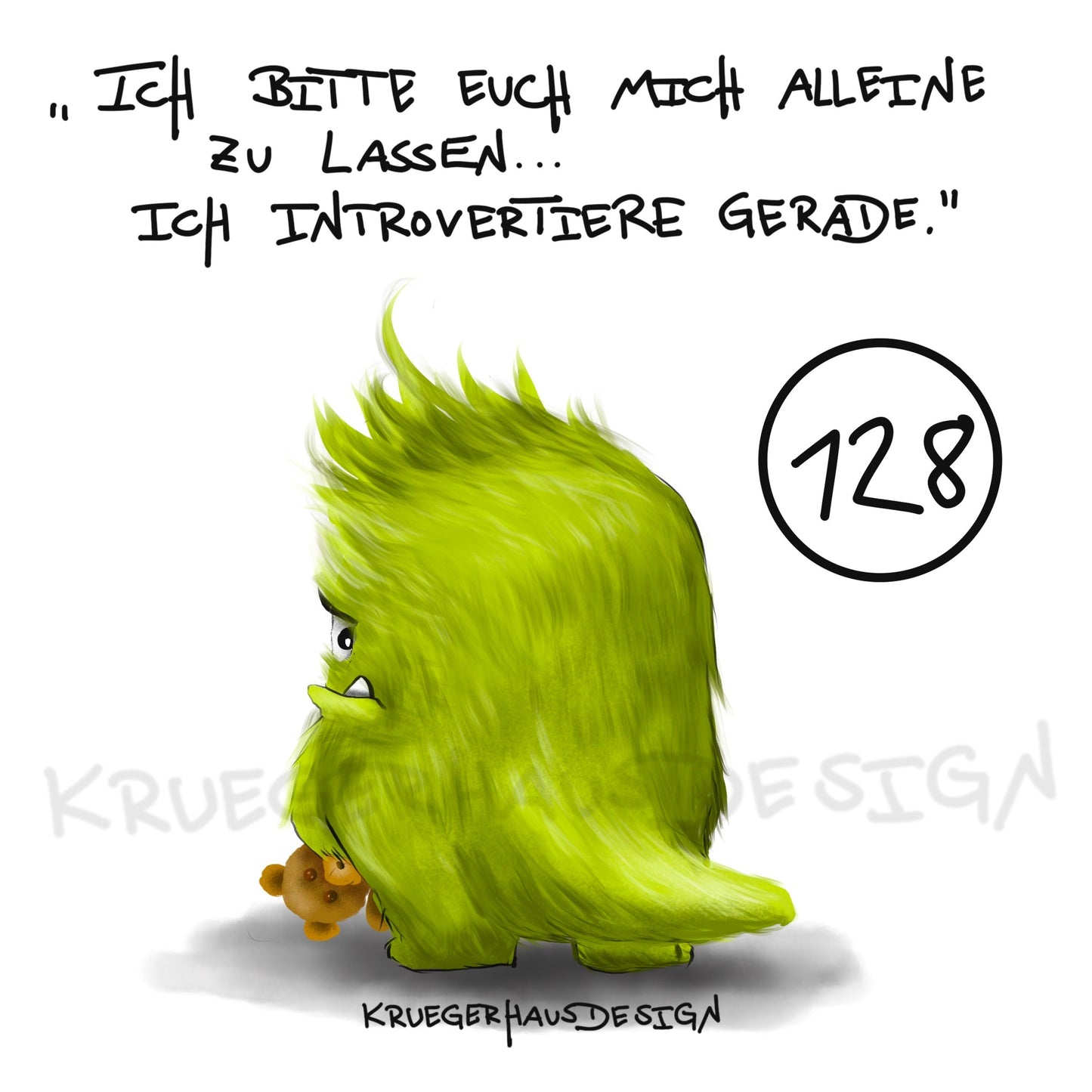 Poster von Kruegerhausdesign mit Monster und Spruch freie Wahl