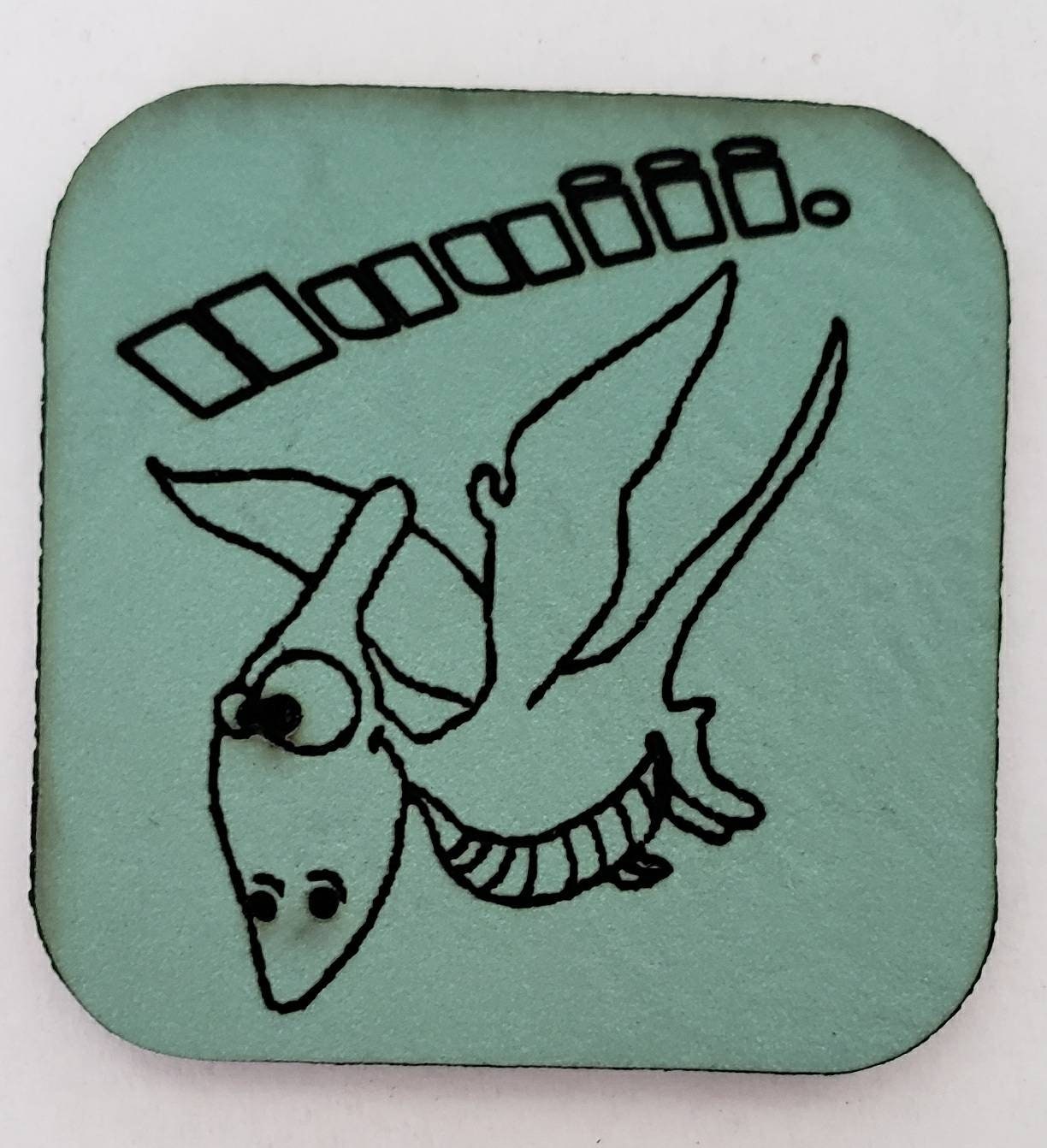 Kunstleder Label, Patch, Etikett, Aufnäher, Flugsaurier Design, mint, braun, blau,rosa, grau, beigebraun, rot