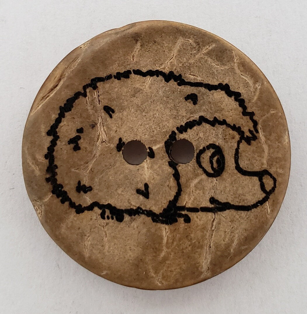 Kokosnussknöpfe Knöpfe Laser graviert Igel 20mm oder 25mm