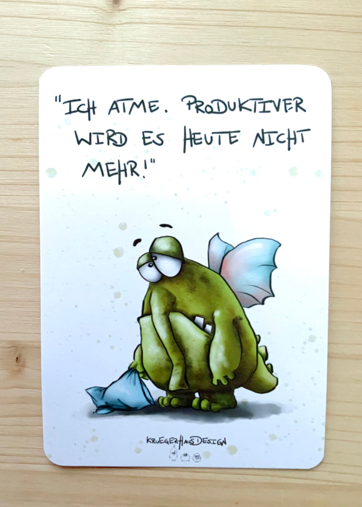 Postkarte Monster Kruegerhausdesign „Ich atme. Produktiver wird…“
