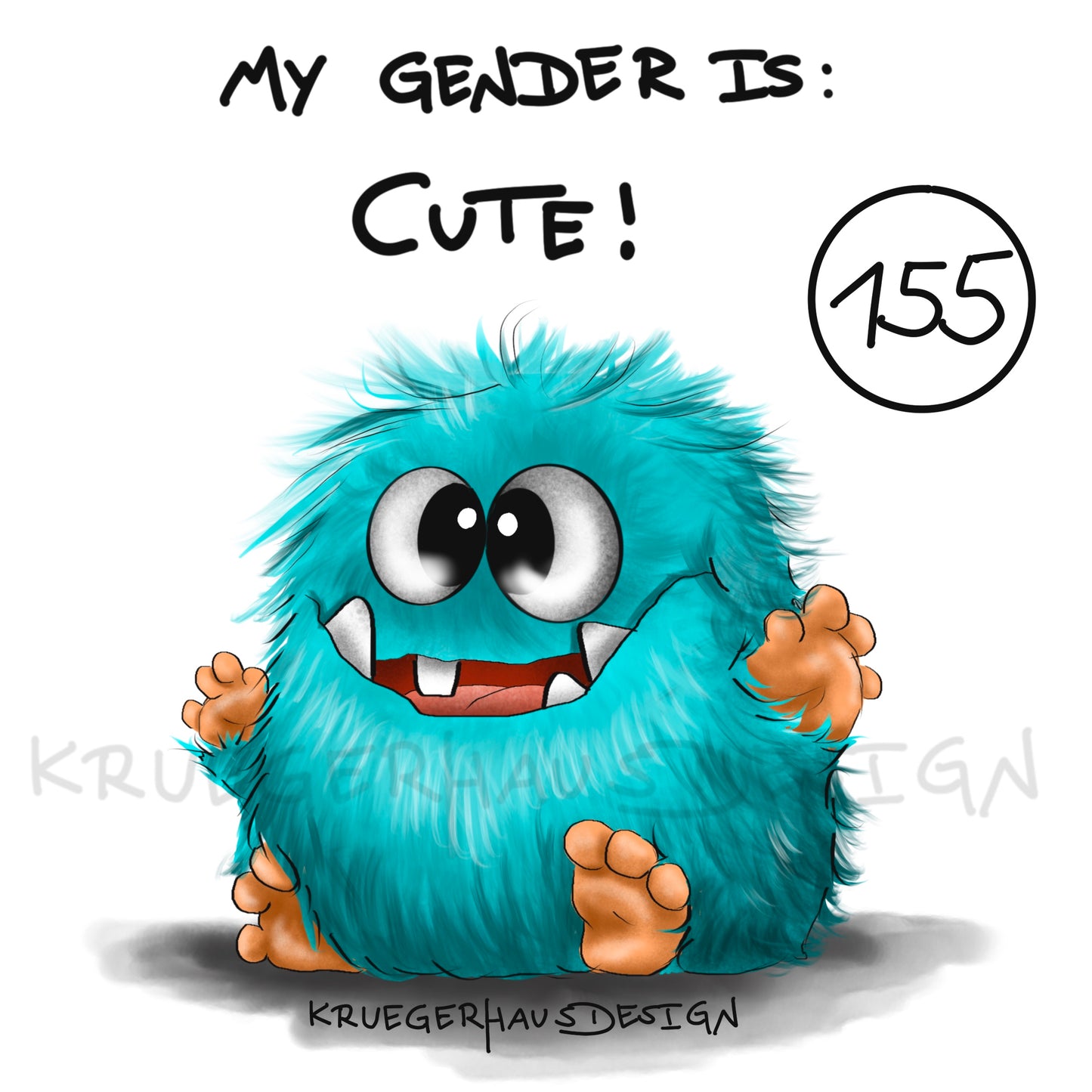 Poster von Kruegerhausdesign mit Monster und Spruch freie Wahl