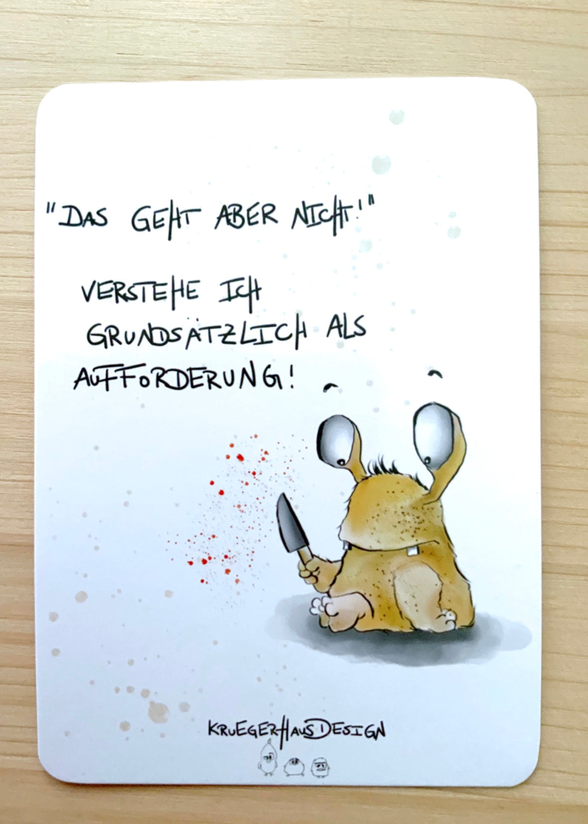 Postkarte Monster Kruegerhausdesign „Das geht aber nicht…“
