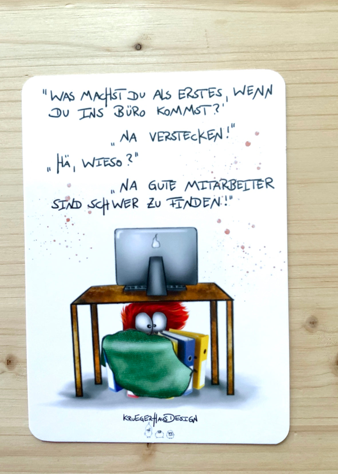 Postkarte Monster Kruegerhausdesign im Büro